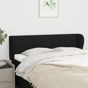 Black fabric headboard 147x23x78/88 cm by , Headboards and footboards - Ref: Foro24-3117382, Price: 66,70 €, Discount: %