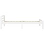 Estructura de cama de madera maciza de pino blanca 100x200 cm de vidaXL, Camas y somieres - Ref: Foro24-322069, Precio: 126,9...
