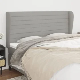 Headboard with light gray fabric ears 163x23x118/128 cm by , Headboards and footboards - Ref: Foro24-3118102, Price: 128,56 €...