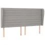 Headboard with light gray fabric ears 163x23x118/128 cm by , Headboards and footboards - Ref: Foro24-3118102, Price: 128,56 €...