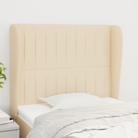 Headboard with cream fabric ears 103x23x118/128 cm by , Headboards and footboards - Ref: Foro24-3118189, Price: 89,75 €, Disc...