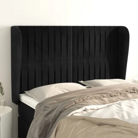 Kopfteil mit Ohren aus schwarzem Samt, 147 x 23 x 118/128 cm von , Kopf- und Fußteile - Ref: Foro24-3118244, Preis: 113,05 €,...