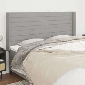 Headboard with light gray fabric ears 163x16x118/128 cm by , Headboards and footboards - Ref: Foro24-3119726, Price: 122,92 €...