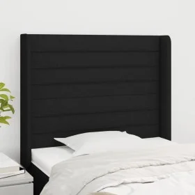 Headboard with black fabric ears 83x16x118/128 cm by , Headboards and footboards - Ref: Foro24-3119696, Price: 89,70 €, Disco...