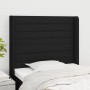 Cabecero con orejas de tela negro 83x16x118/128 cm de , Cabeceros y pies de cama - Ref: Foro24-3119696, Precio: 69,41 €, Desc...