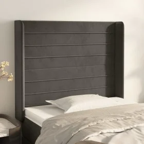 Headboard with dark gray velvet ears 83x16x118/128 cm by , Headboards and footboards - Ref: Foro24-3119751, Price: 68,07 €, D...