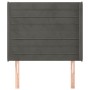 Headboard with dark gray velvet ears 83x16x118/128 cm by , Headboards and footboards - Ref: Foro24-3119751, Price: 70,87 €, D...