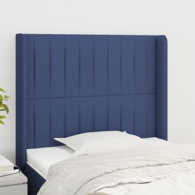 Headboard with blue fabric ears 83x16x118/128 cm by , Headboards and footboards - Ref: Foro24-3119798, Price: 73,19 €, Discou...