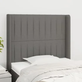 Headboard with dark gray fabric ears 83x16x118/128 cm by , Headboards and footboards - Ref: Foro24-3119793, Price: 72,75 €, D...