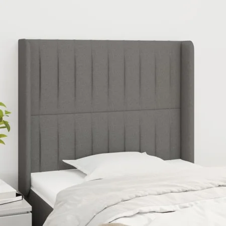 Headboard with dark gray fabric ears 83x16x118/128 cm by , Headboards and footboards - Ref: Foro24-3119793, Price: 72,75 €, D...