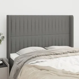 Headboard with dark gray fabric ears 147x16x118/128 cm by , Headboards and footboards - Ref: Foro24-3119817, Price: 124,68 €,...