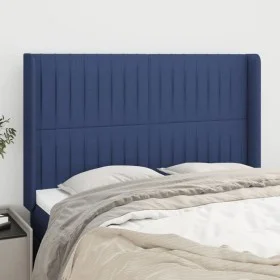 Headboard with blue fabric ears 147x16x118/128 cm by , Headboards and footboards - Ref: Foro24-3119822, Price: 107,06 €, Disc...