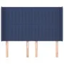 Cabecero con orejas de tela azul 147x16x118/128 cm de , Cabeceros y pies de cama - Ref: Foro24-3119822, Precio: 106,88 €, Des...