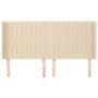 Headboard with cream fabric ears 163x16x118/128 cm by , Headboards and footboards - Ref: Foro24-3119829, Price: 129,82 €, Dis...