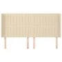 Headboard with cream fabric ears 163x16x118/128 cm by , Headboards and footboards - Ref: Foro24-3119829, Price: 125,85 €, Dis...