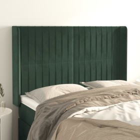 Headboard with dark green velvet ears 147x16x118/128cm by , Headboards and footboards - Ref: Foro24-3119869, Price: 132,80 €,...