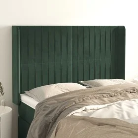 Headboard with dark green velvet ears 147x16x118/128cm by , Headboards and footboards - Ref: Foro24-3119869, Price: 130,33 €,...
