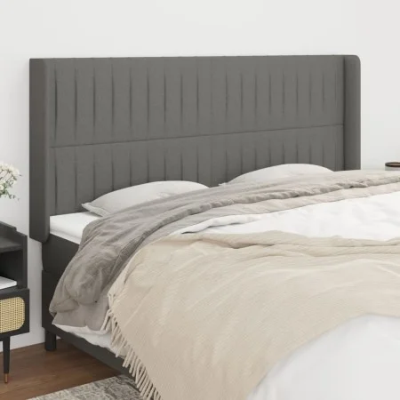 Headboard with dark gray fabric ears 203x16x118/128 cm by , Headboards and footboards - Ref: Foro24-3119841, Price: 113,09 €,...