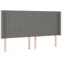 Headboard with dark gray fabric ears 203x16x118/128 cm by , Headboards and footboards - Ref: Foro24-3119841, Price: 113,09 €,...
