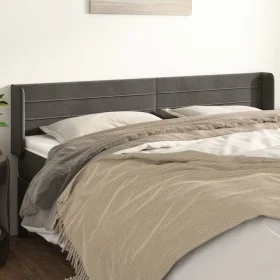 Kopfteil aus dunkelgrauem Samt, 163 x 16 x 78/88 cm von , Kopf- und Fußteile - Ref: Foro24-3118963, Preis: 69,80 €, Rabatt: %