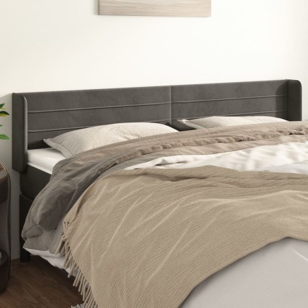 Kopfteil aus dunkelgrauem Samt, 163 x 16 x 78/88 cm von , Kopf- und Fußteile - Ref: Foro24-3118963, Preis: 72,68 €, Rabatt: %