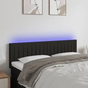 Kopfteil aus schwarzem Stoff mit LED 144x5x78/88 cm von , Kopf- und Fußteile - Ref: Foro24-3121850, Preis: 55,85 €, Rabatt: %