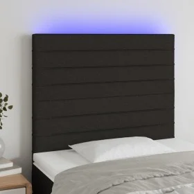 Kopfteil mit LED-Beleuchtung, schwarzer Stoff, 80 x 5 x 118/128 cm von , Kopf- und Fußteile - Ref: Foro24-3122540, Preis: 79,...