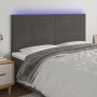 Headboard with LED lights dark gray velvet 160x5x118/128 cm by , Headboards and footboards - Ref: Foro24-3122619, Price: 116,...
