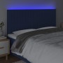 Kopfteil mit LED-Lichtern aus blauem Stoff, 200 x 5 x 118/128 cm von , Kopf- und Fußteile - Ref: Foro24-3122690, Preis: 121,3...