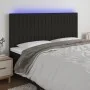 Cabecero con luces LED tela negro 200x5x118/128 cm de , Cabeceros y pies de cama - Ref: Foro24-3122686, Precio: 107,67 €, Des...