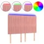 Pink velvet headboard with LED lights 144x5x118/128 cm by , Headboards and footboards - Ref: Foro24-3122715, Price: 117,77 €,...