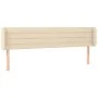 Cream fabric headboard with LED 163x16x78/88 cm by , Headboards and footboards - Ref: Foro24-3123387, Price: 76,94 €, Discoun...