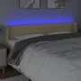 Cream fabric headboard with LED 163x16x78/88 cm by , Headboards and footboards - Ref: Foro24-3123387, Price: 76,94 €, Discoun...