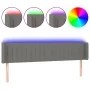 Dark gray fabric headboard with LED 163x16x78/88 cm by , Headboards and footboards - Ref: Foro24-3123481, Price: 82,38 €, Dis...