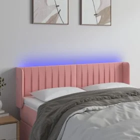 Cabecero con LED de terciopelo rosa 147x16x78/88 cm de , Cabeceros y pies de cama - Ref: Foro24-3123527, Precio: 77,08 €, Des...