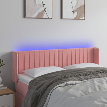 Kopfteil aus rosa Samt mit LED 147x16x78/88 cm von , Kopf- und Fußteile - Ref: Foro24-3123527, Preis: 83,27 €, Rabatt: %