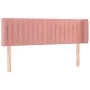 Pink velvet headboard with LED 147x16x78/88 cm by , Headboards and footboards - Ref: Foro24-3123527, Price: 77,08 €, Discount: %