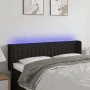 Cabecero con LED de tela negro 147x16x78/88 cm de , Cabeceros y pies de cama - Ref: Foro24-3123474, Precio: 64,99 €, Descuent...
