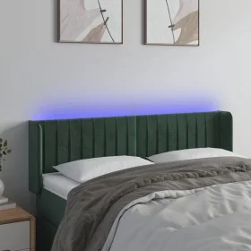 LED-Kopfteil aus dunkelgrünem Samt, 147 x 16 x 78/88 cm von , Kopf- und Fußteile - Ref: Foro24-3123525, Preis: 78,98 €, Rabat...