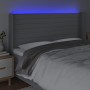 Hellgraues Stoffkopfteil mit LED 163x16x118/128 cm von , Kopf- und Fußteile - Ref: Foro24-3124194, Preis: 132,42 €, Rabatt: %
