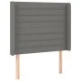 Dark gray fabric headboard with LED 83x16x118/128 cm by , Headboards and footboards - Ref: Foro24-3124163, Price: 76,96 €, Di...