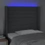 Dark gray fabric headboard with LED 83x16x118/128 cm by , Headboards and footboards - Ref: Foro24-3124163, Price: 76,96 €, Di...