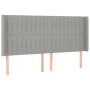 Hellgraues Stoffkopfteil mit LED 203x16x118/128 cm von , Kopf- und Fußteile - Ref: Foro24-3124308, Preis: 116,72 €, Rabatt: %