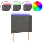 Dark gray velvet headboard with LED 83x16x118/128 cm by , Headboards and footboards - Ref: Foro24-3124219, Price: 77,23 €, Di...