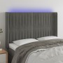 Hellgraues Samtkopfteil mit LED 147x16x118/128 cm von , Kopf- und Fußteile - Ref: Foro24-3124334, Preis: 135,54 €, Rabatt: %