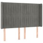 Hellgraues Samtkopfteil mit LED 147x16x118/128 cm von , Kopf- und Fußteile - Ref: Foro24-3124334, Preis: 135,54 €, Rabatt: %