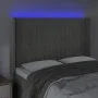 Light gray velvet headboard with LED 147x16x118/128 cm by , Headboards and footboards - Ref: Foro24-3124334, Price: 126,72 €,...