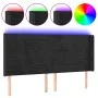 Cabecero con LED de terciopelo negro 163x16x118/128 cm de , Cabeceros y pies de cama - Ref: Foro24-3124244, Precio: 126,32 €,...