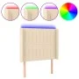 Kopfteil aus cremefarbenem Stoff mit LED 83x16x118/128 cm von , Kopf- und Fußteile - Ref: Foro24-3124265, Preis: 80,65 €, Rab...