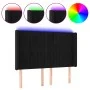 Cabecero con LED de terciopelo negro 147x16x118/128 cm de , Cabeceros y pies de cama - Ref: Foro24-3124336, Precio: 112,65 €,...